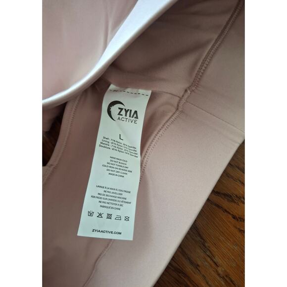 ZYIA Active Bare Primo Mesh Sports Bra Pink Padded Large Strappy Racerback - Picture 4 of 4